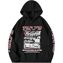 GORGLITTER Men's Vintage Car Graphic Hoodies Long Sleeve